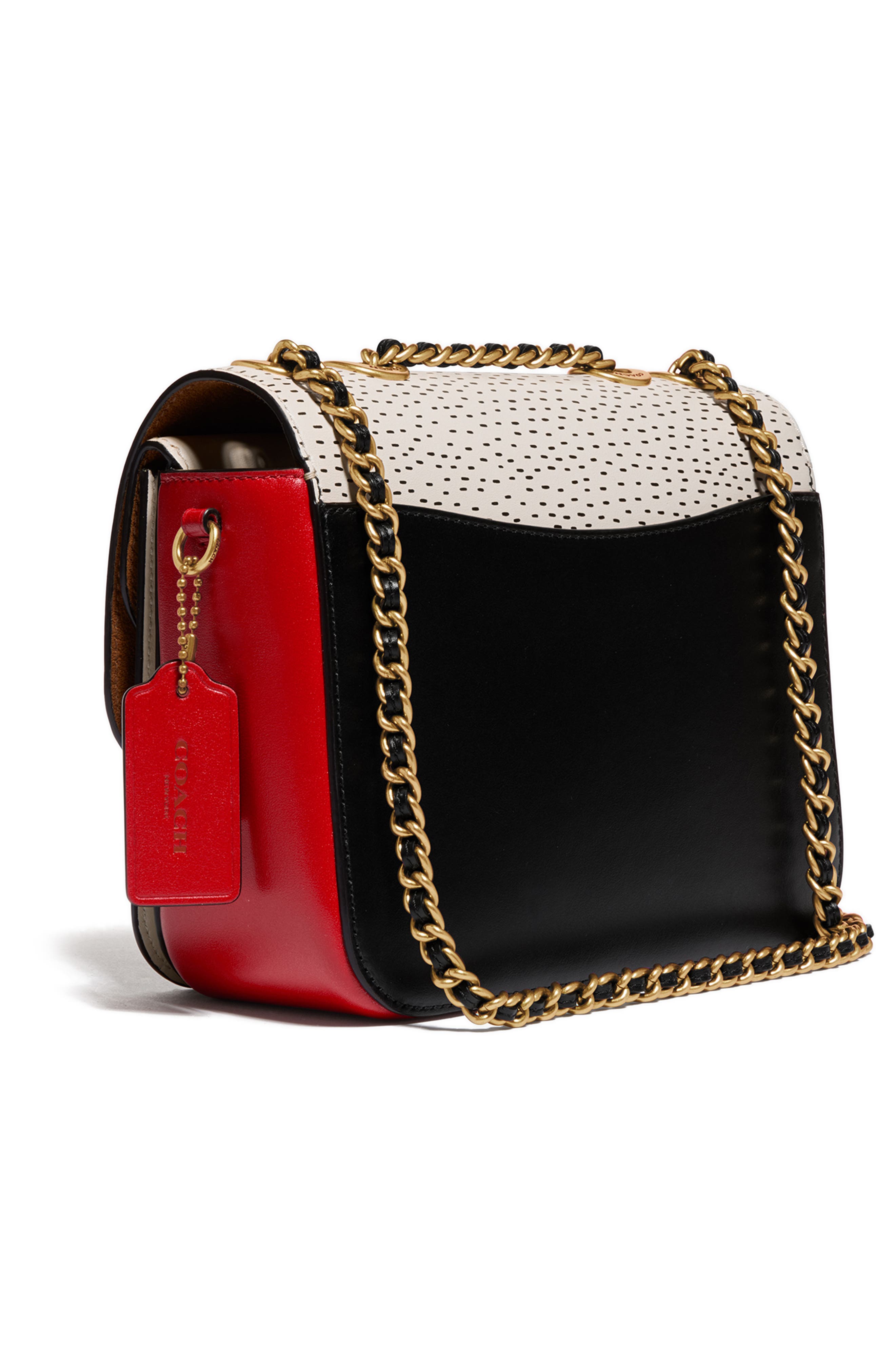 x Mickey Keith Haring Leather Shoulder Bag, Alternate, color, BRASS/ ELECTRIC RED MULTI