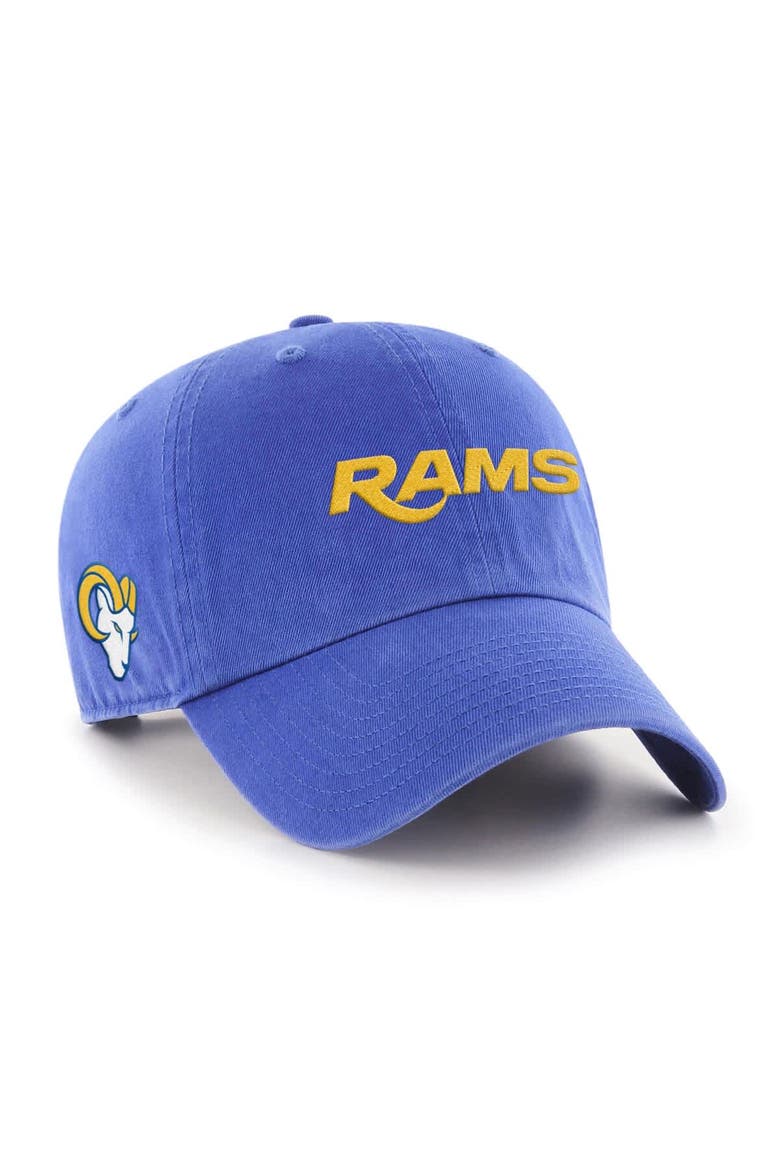 Men's '47 Royal Los Angeles Rams Script Clean Up Adjustable Hat, Main, color, Royal