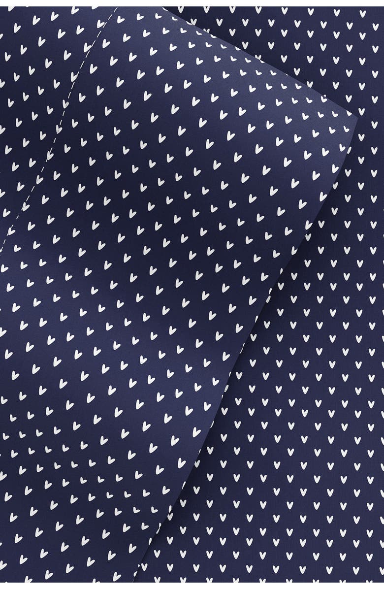 HOMESPUN Premium Ultra Soft My Heart Pattern 4-Piece Bed Sheet Set, Alternate, color, Navy