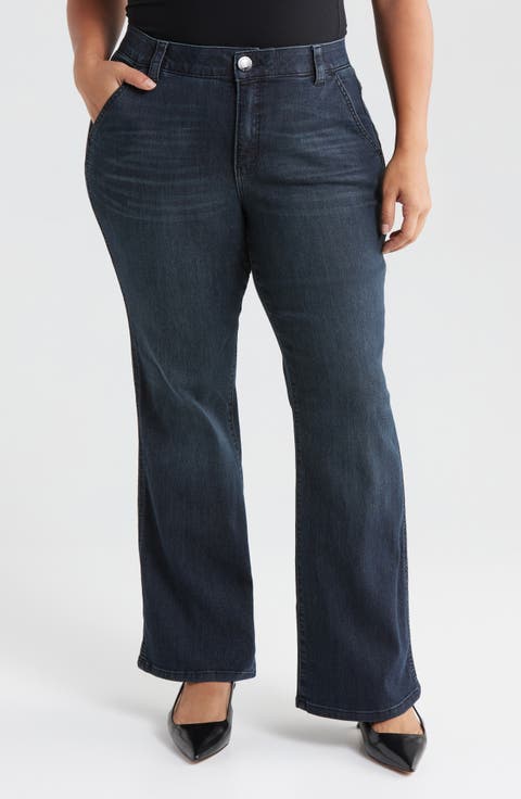 'Ab'Solution High Waist Bootcut Jeans (Dark Indigo Artisanal) (Plus)