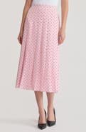 KASPER Polka Dot Pleated Skirt