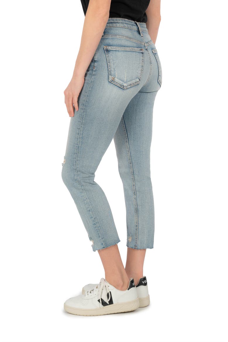 KUT from the Kloth® Rachael Raw Hem Cropped Mom Jeans, Alternate, color, CACTUS