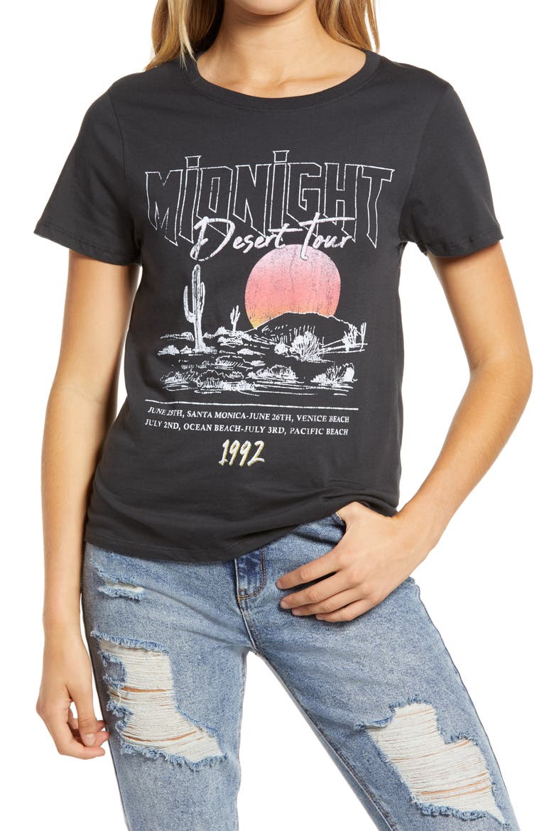 Midnight Desert Tour Women's Graphic Tee, Main, color, OFF BLACK