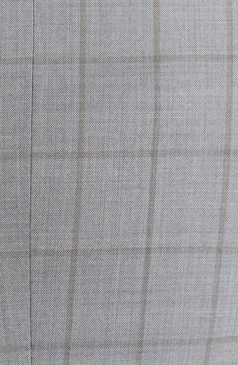 CRICKETEER Grey Windowpane Plaid Wool Blend Suit, Alternate, color, Grey