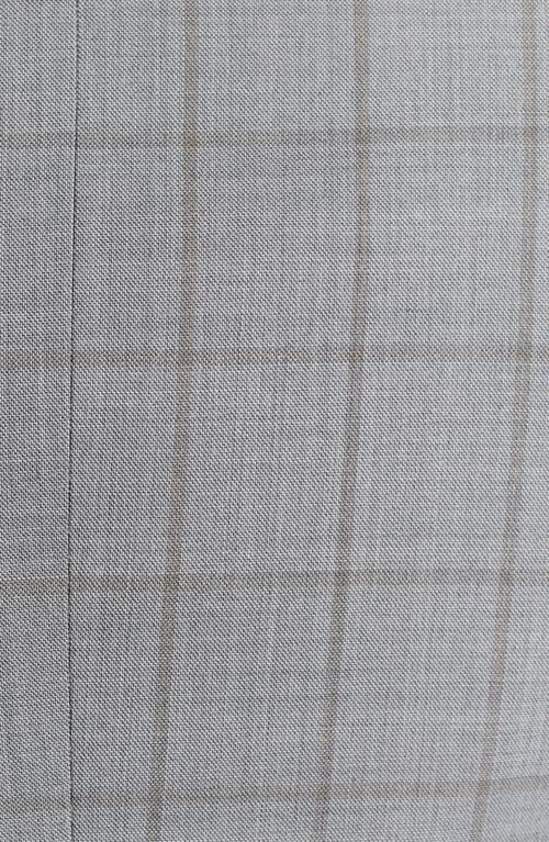 Cricketeer Grey Windowpane Plaid Wool Blend Suit In Grey