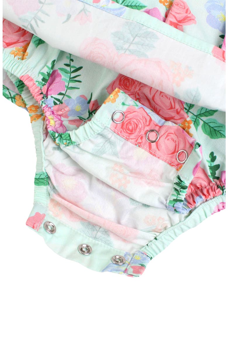 Floral Ruffle Skirted Romper, Alternate, color, GREEN