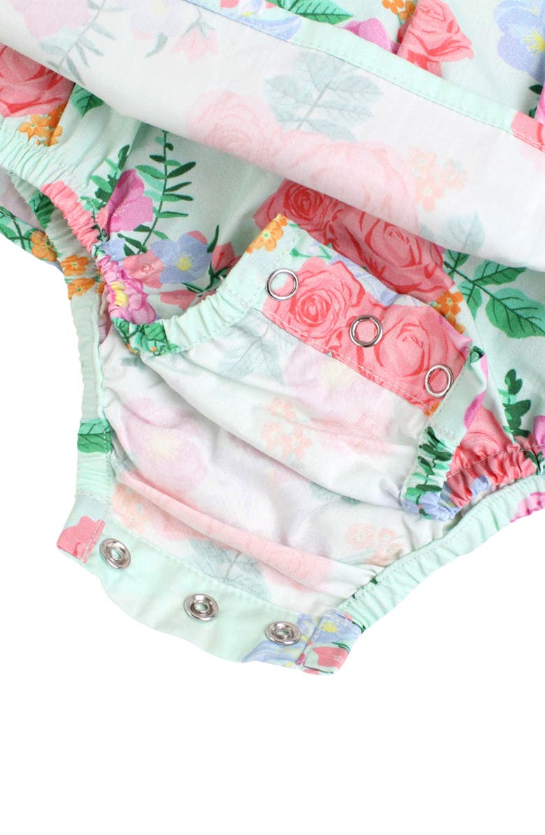 RuffleButts Floral Ruffle Skirted Romper, Alternate, color, 