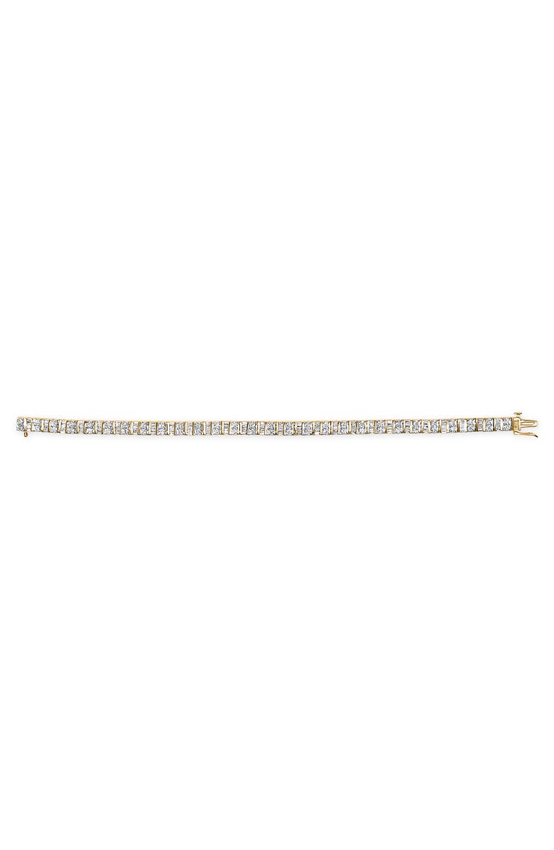 Haus of Brilliance 10K Yellow Gold 4.0 Cttw Baguette & Round Cut Diamond Bezel Tennis Bracelet, Alternate, color, Yellow