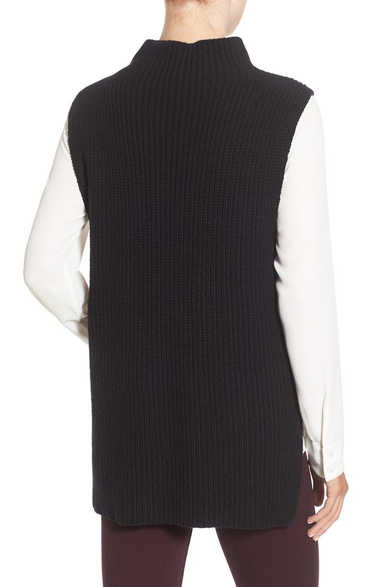 Funnel Neck Sleeveless Sweater, Alternate, color, BLACK