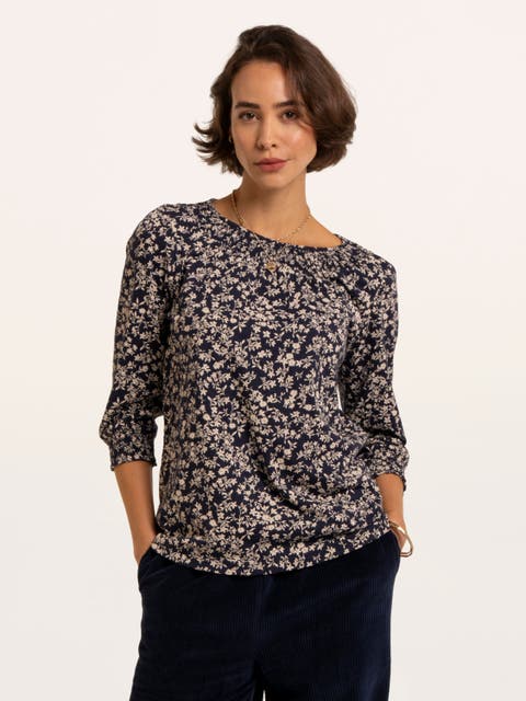 Brielle 3/4 Sleeve Floral Jersey Top