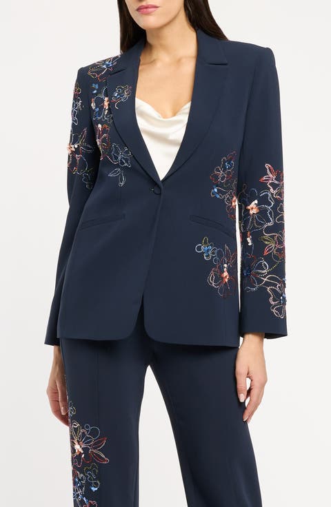 Karlie Blooming Linework Embellished Blazer