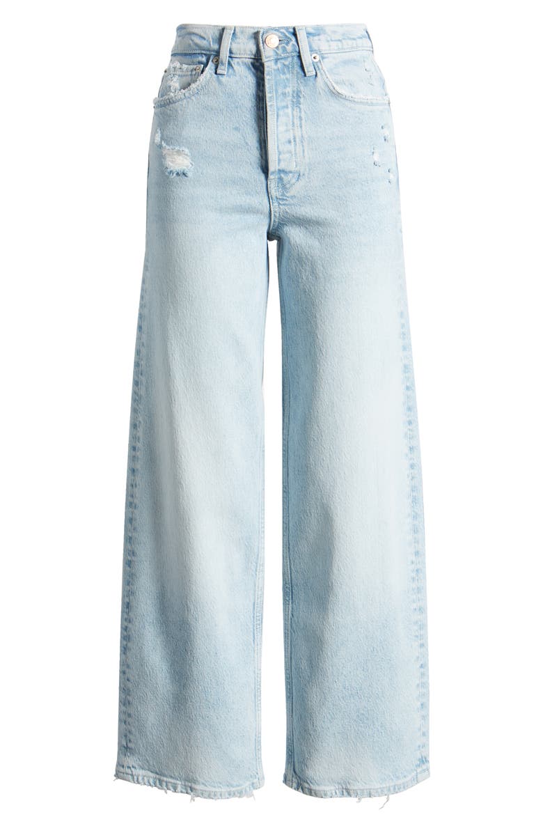 Rails Getty High Waist Distressed Wide Leg Ankle Jeans, Alternate, color, Ocean Breeze Distress