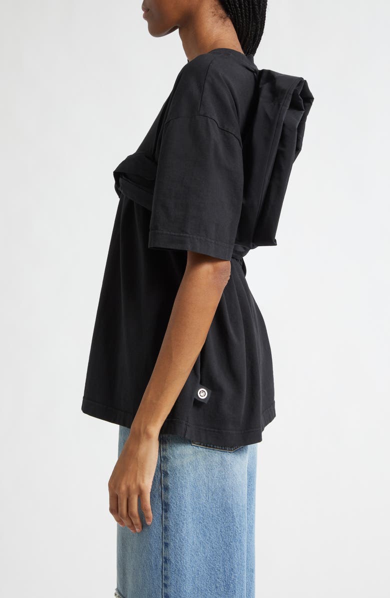 Area Taffeta Knot T-Shirt, Alternate, color, Washed Black