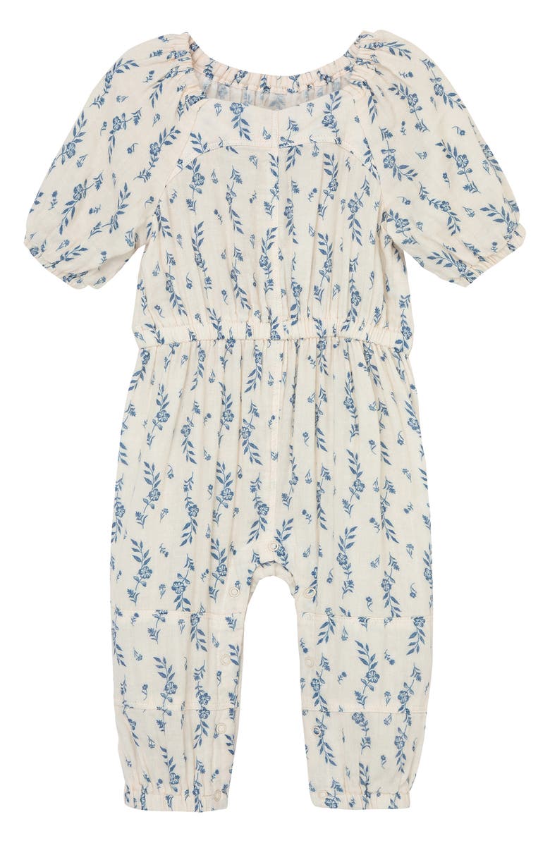 Peek Essentials Floral Print Cotton Romper, Main, color, 