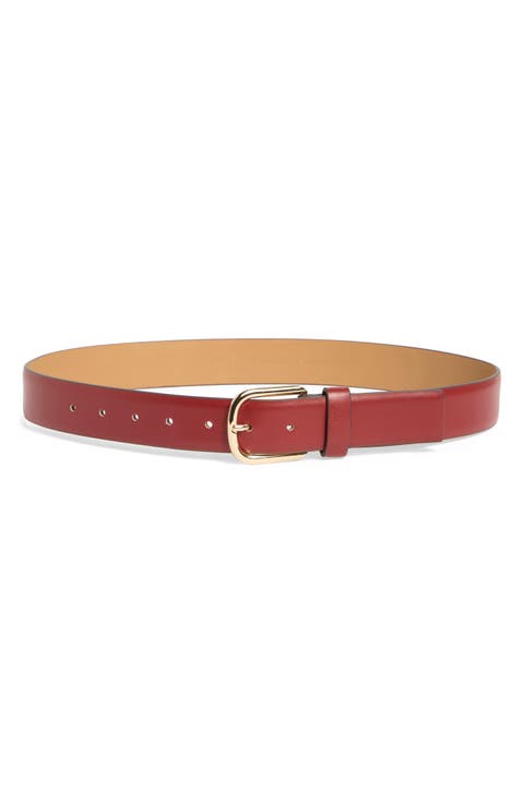 feather edge faux leather belt