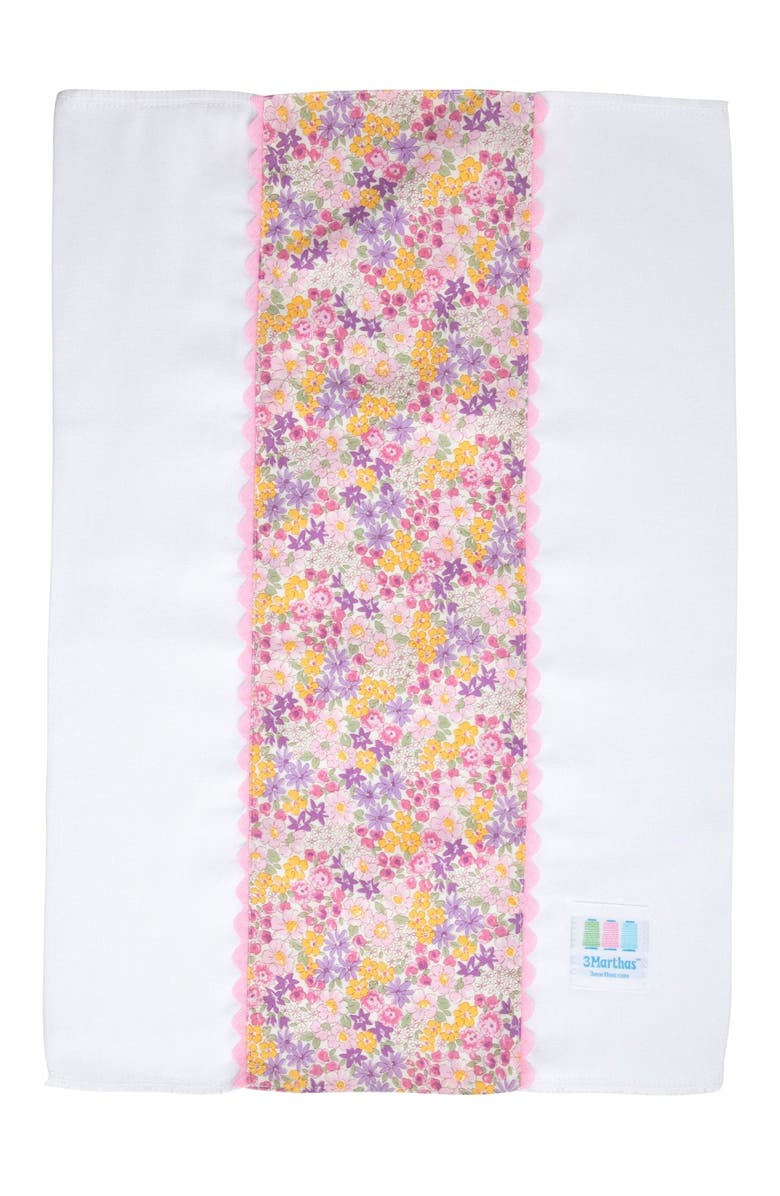 3 Marthas Floral Fancy Fabric Burp Cloth, Alternate, color, Butterfly Floral