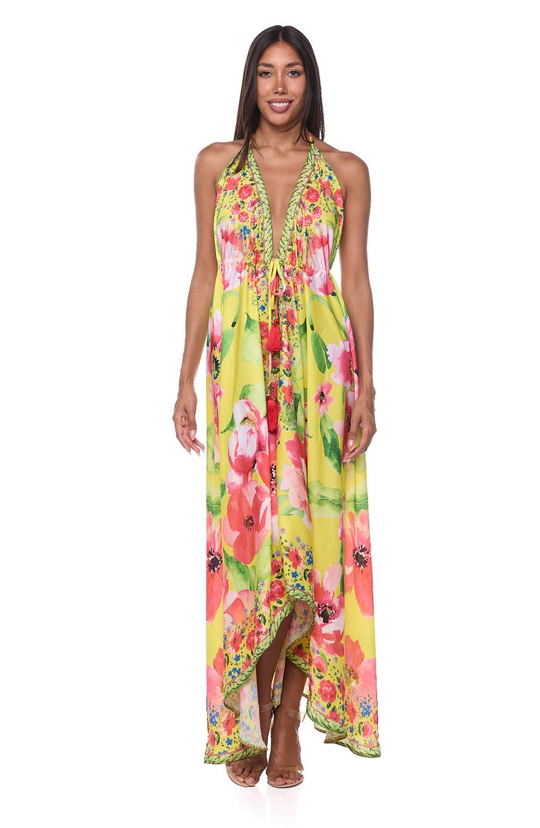 RANEES Cover-Up Halter Dress, Alternate, color, Yellow