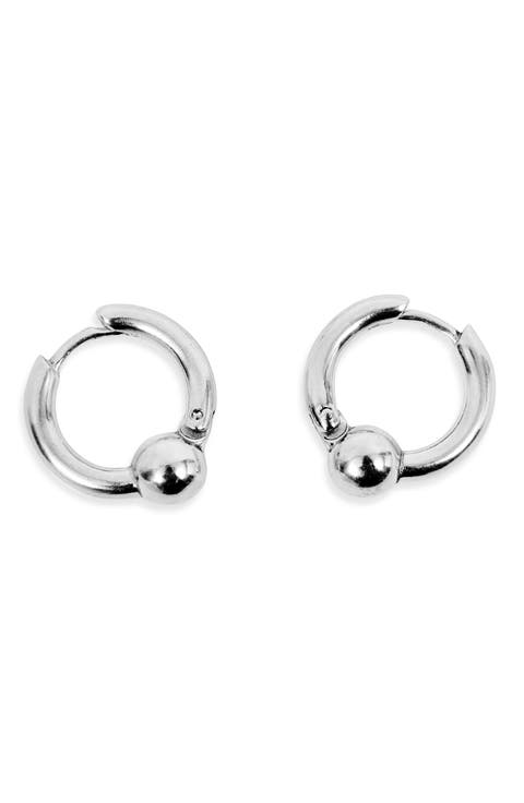 Men's Ball Hoop Earrings