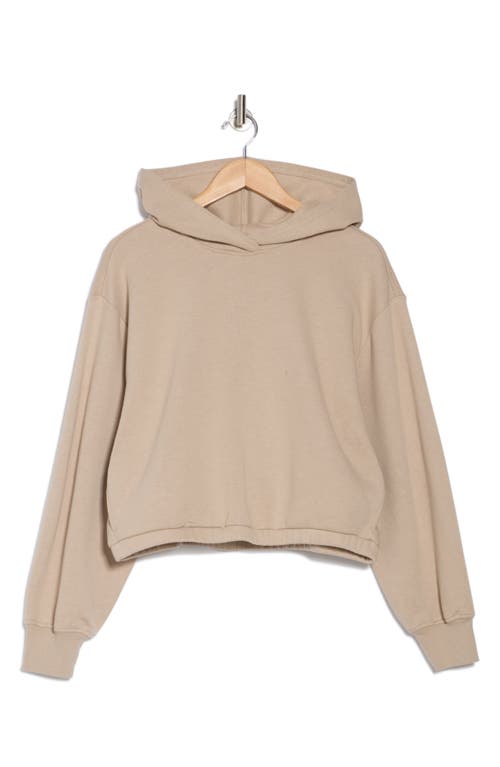 Z By Zella Feather Fleece Cinch Hem Pullover Hoodie In Brown