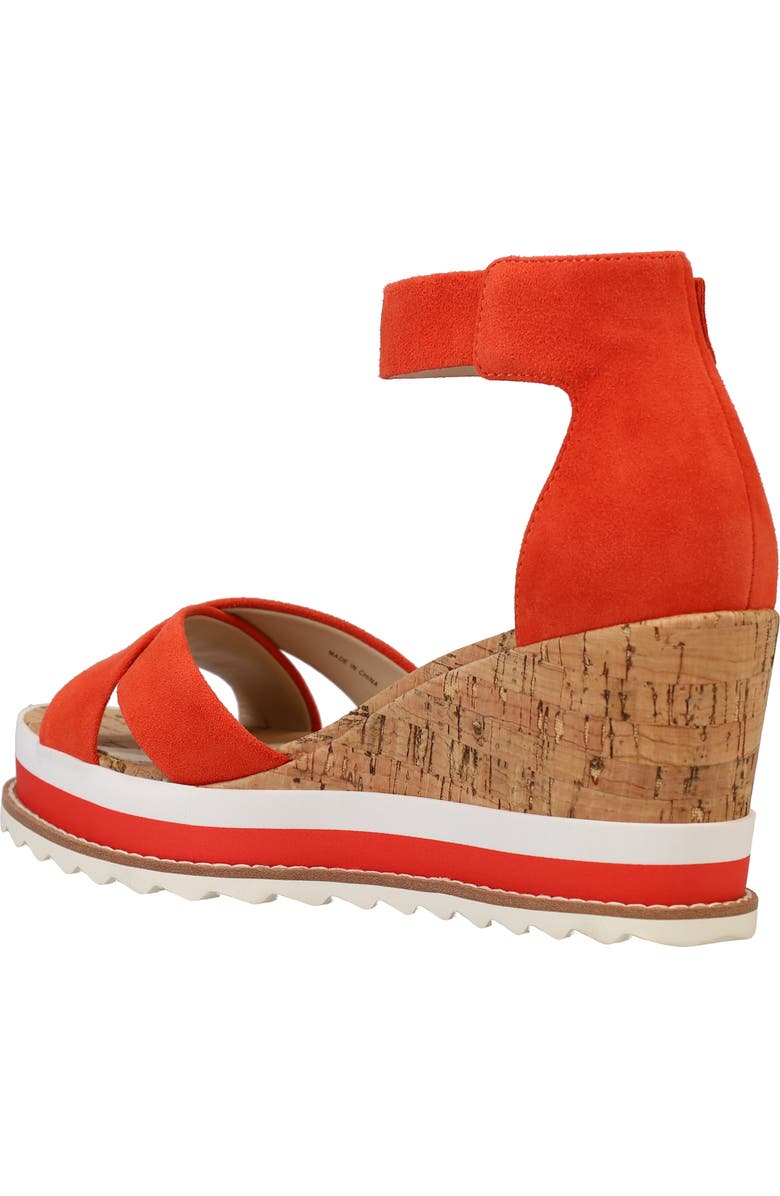 Pelle Moda Westyn Ankle Strap Platform Wedge Sandal, Alternate, color, Red Orange