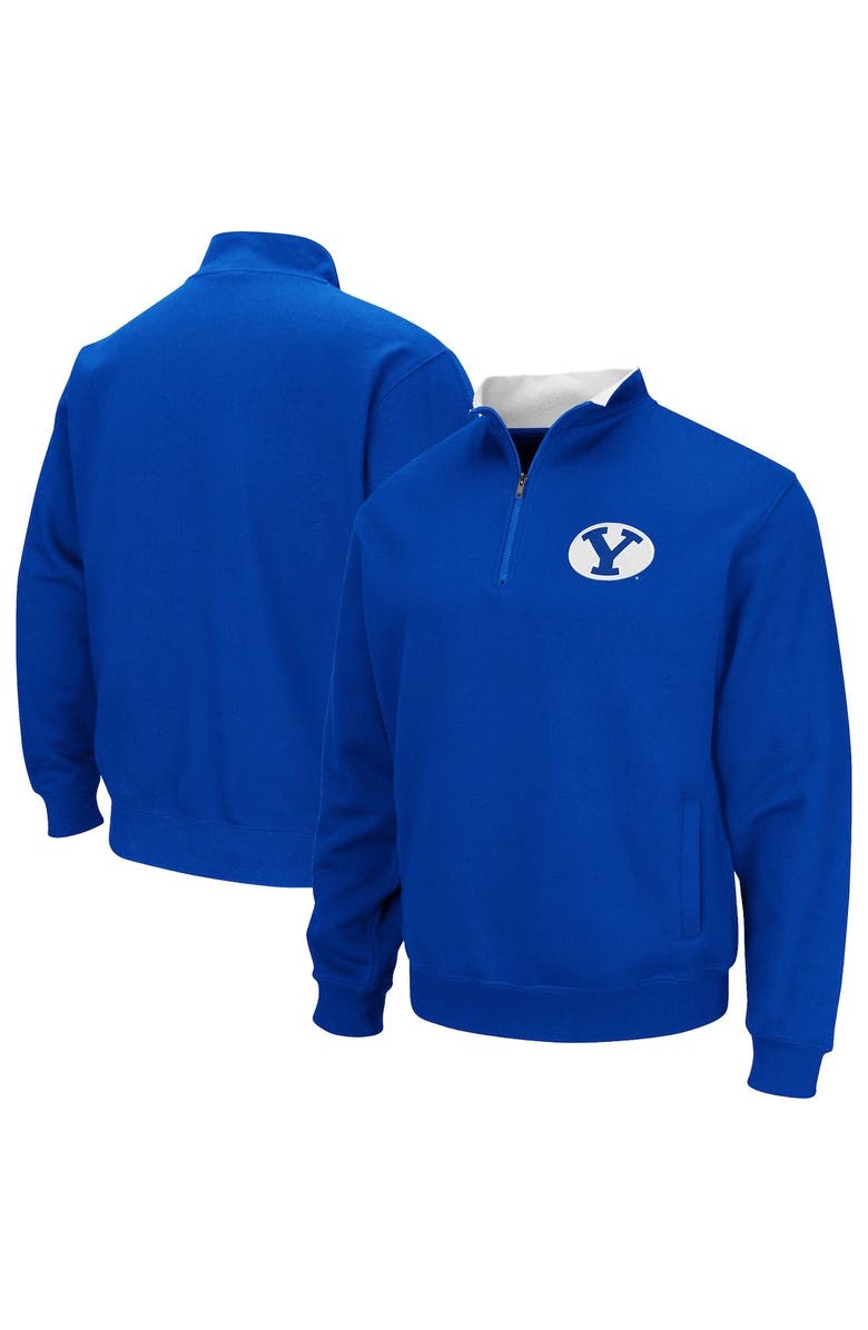 COLOSSEUM Men's Colosseum Royal BYU Cougars Tortugas Quarter-Zip Sweatshirt, Main, color, Royal