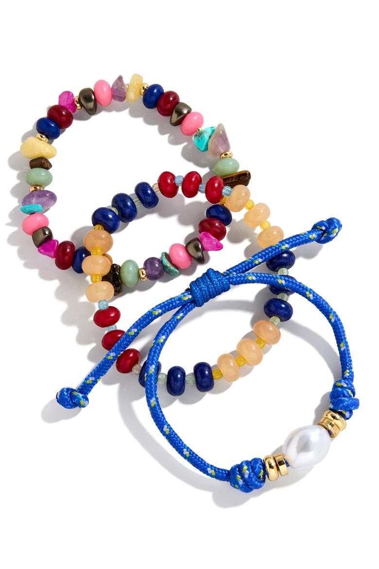 On the Bright Side Set of 3 Assorted Bracelets, Main, color, BLUE MULTI