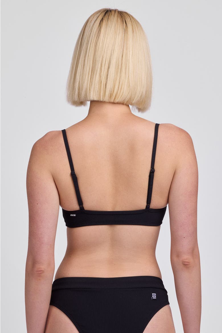 Eryn Bikini Top, Alternate, color, Black Ribbed