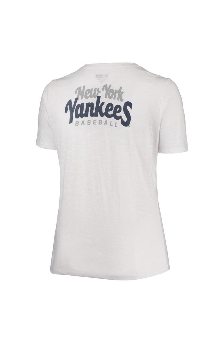 New Era Women's New Era White New York Yankees Plus Size 2-Hit Front Knot T-Shirt, Alternate, color, White