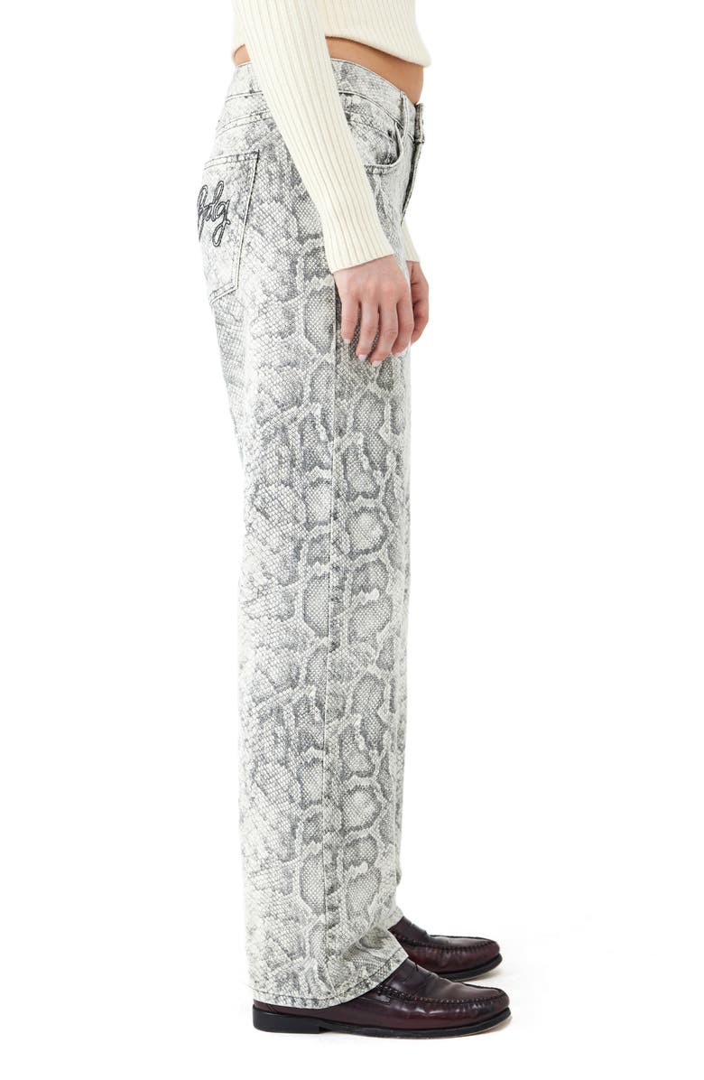 BDG Urban Outfitters Snake Print Low Rise Relaxed Straight Leg Jeans, Alternate, color, Grey