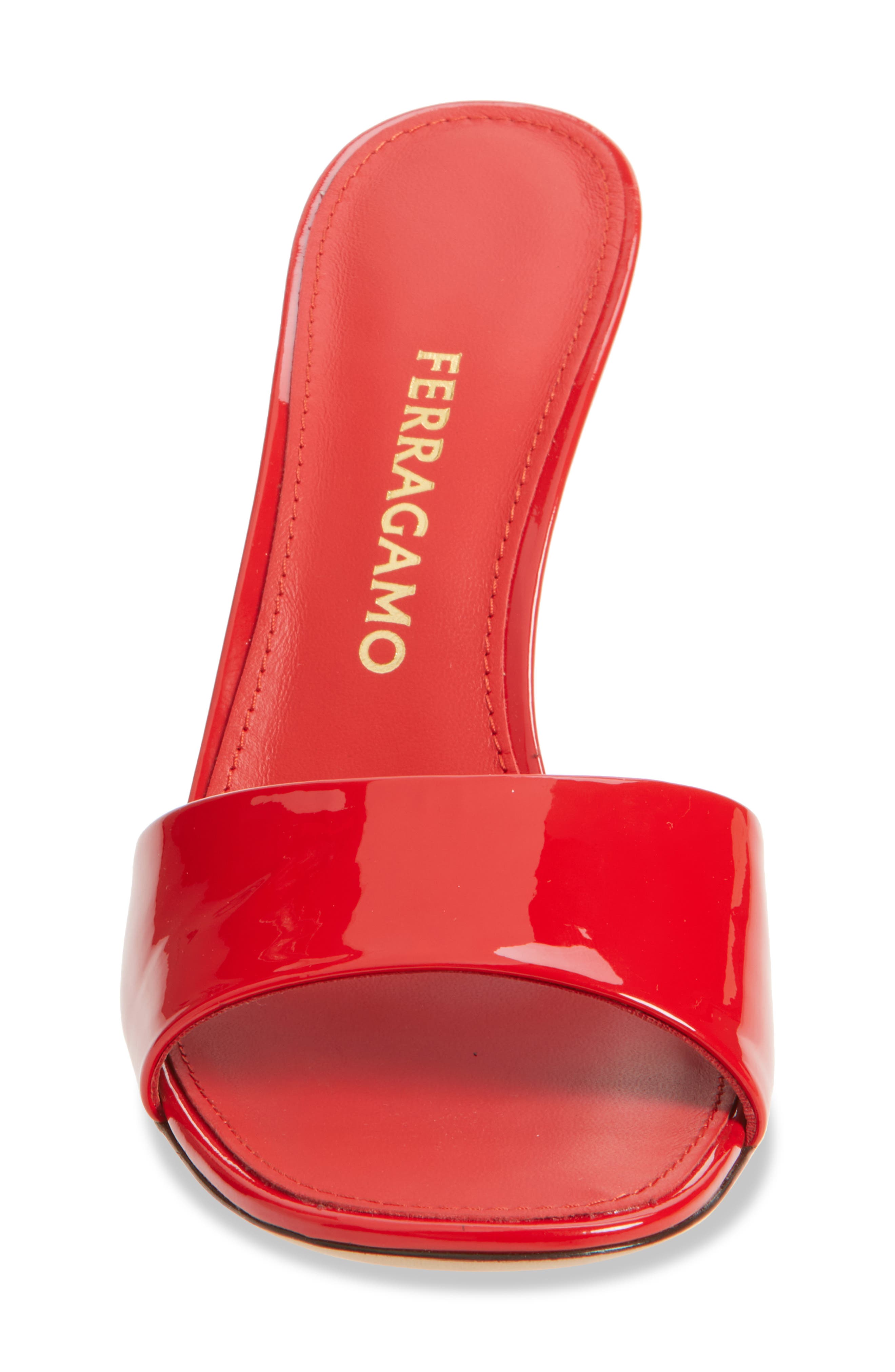 FERRAGAMO Tatiana Slide Sandal, Alternate, color, Flame Red Biscotto Flame Red