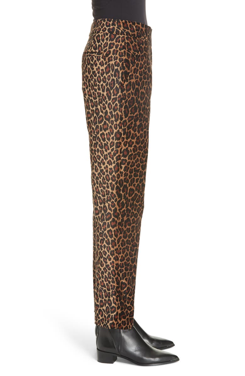 A.L.C. Harrison Marina Leopard Print Pants, Alternate, color, 