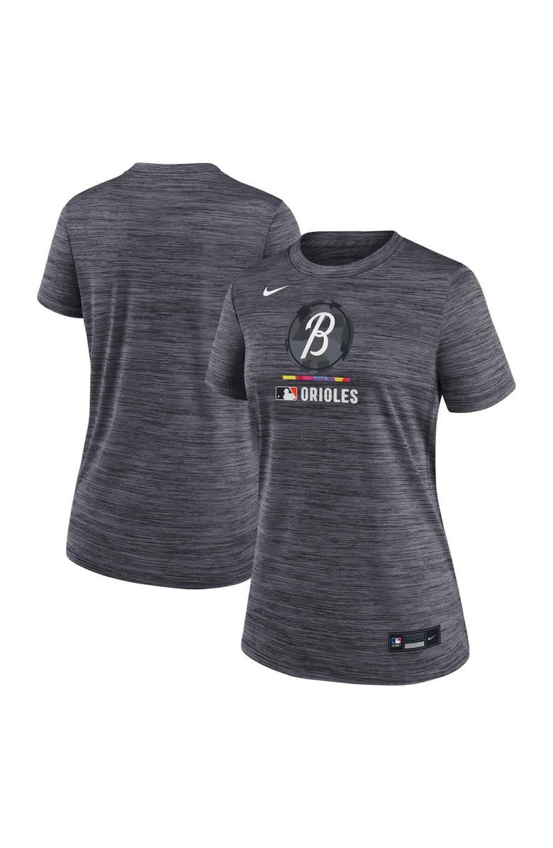 Nike Women's Nike Charcoal Baltimore Orioles Authentic Collection City Connect Velocity Performance T-Shirt, Main, color, Charcoal