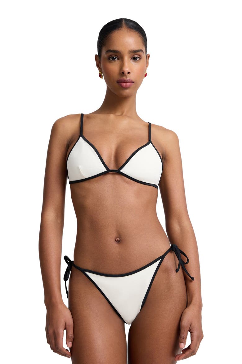 Aimee String Bikini Top, Main, color, Egret/Black