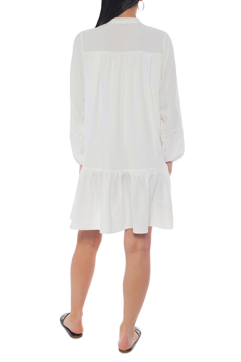 Long Sleeve Drop Waist Shirtdress, Alternate, color, WHITE