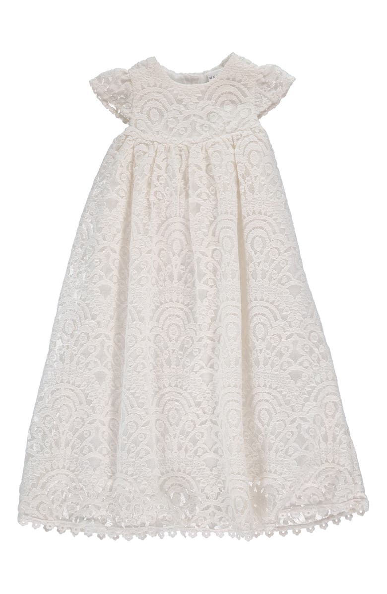 Carriage Boutique 4-Piece All Lace Christening Set with Bonnet & Bib, Alternate, color, Off White