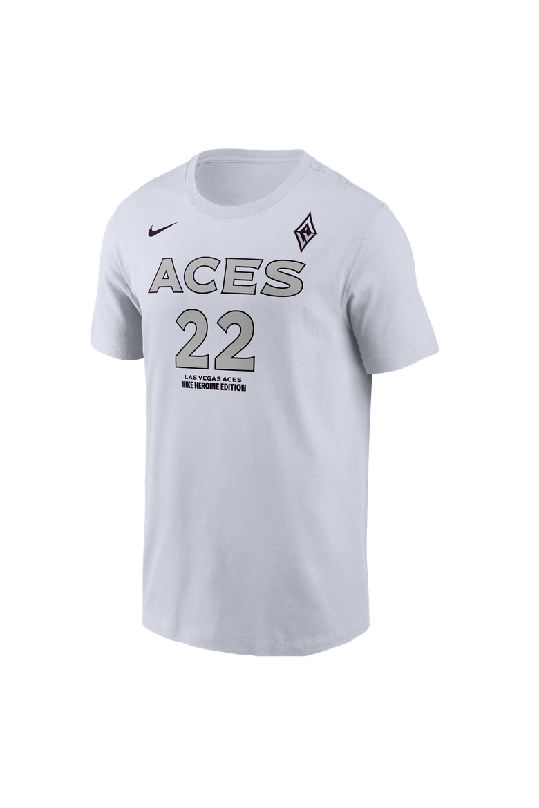 Men's Nike A'ja Wilson White Las Vegas Aces Name & Number Heroine Edition T-Shirt, Alternate, color, White