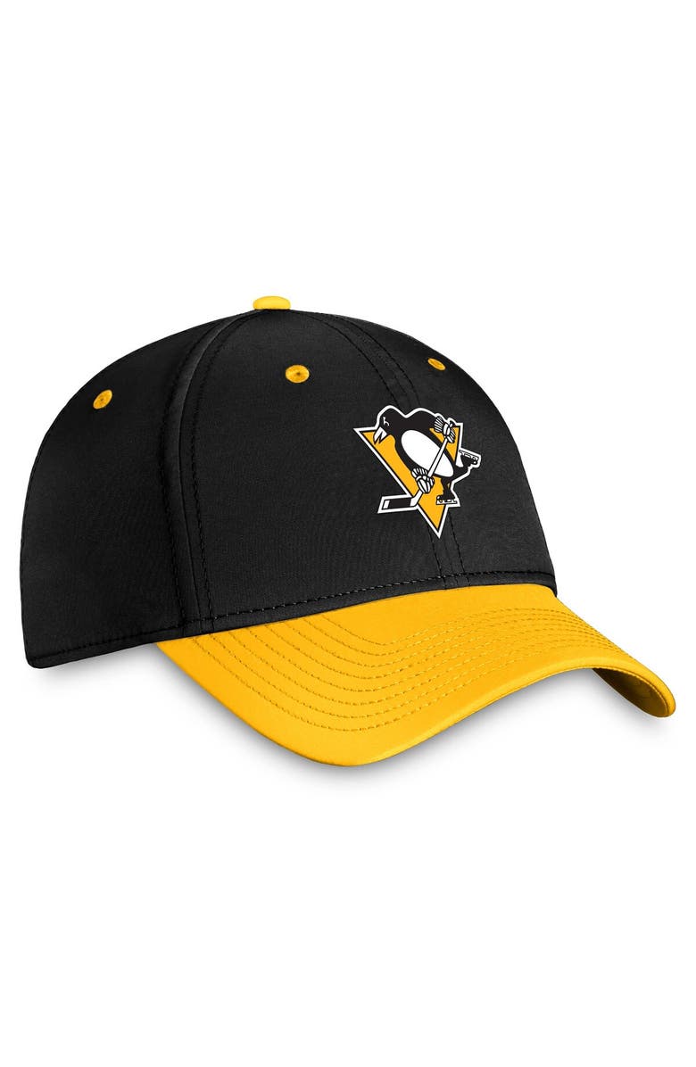 FANATICS Men's Fanatics Branded  Black/Gold Pittsburgh Penguins Authentic Pro Rink Two-Tone Flex Hat, Alternate, color, 