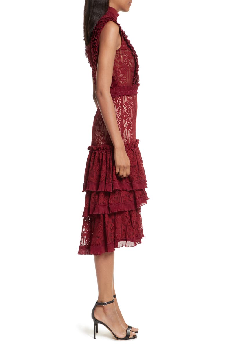 Simkhai Jonathan Simkhai Tower Mesh Lace Ruffled Dress, Alternate, color,