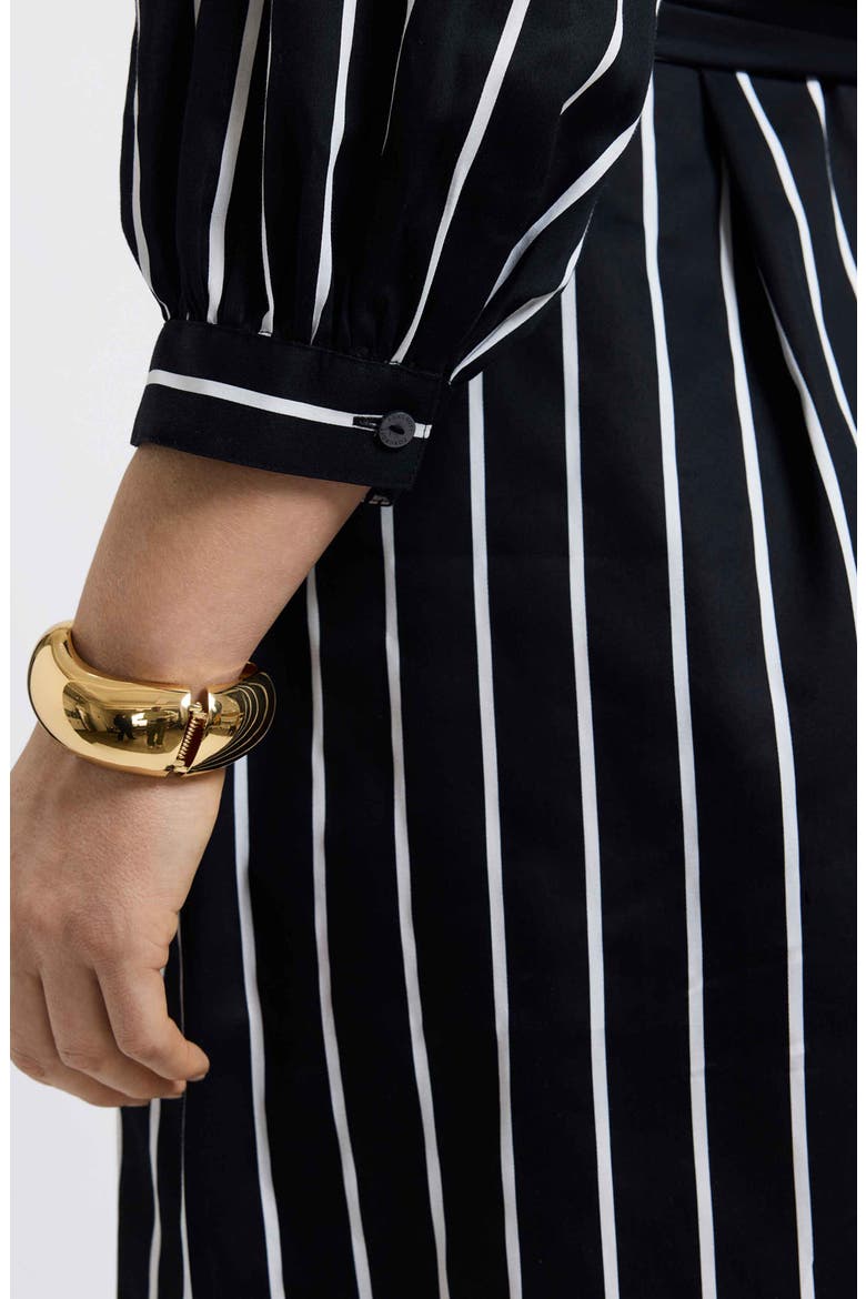 Esther Stripe Cotton Shirtdress, Alternate, color, BLACK/ WHITE