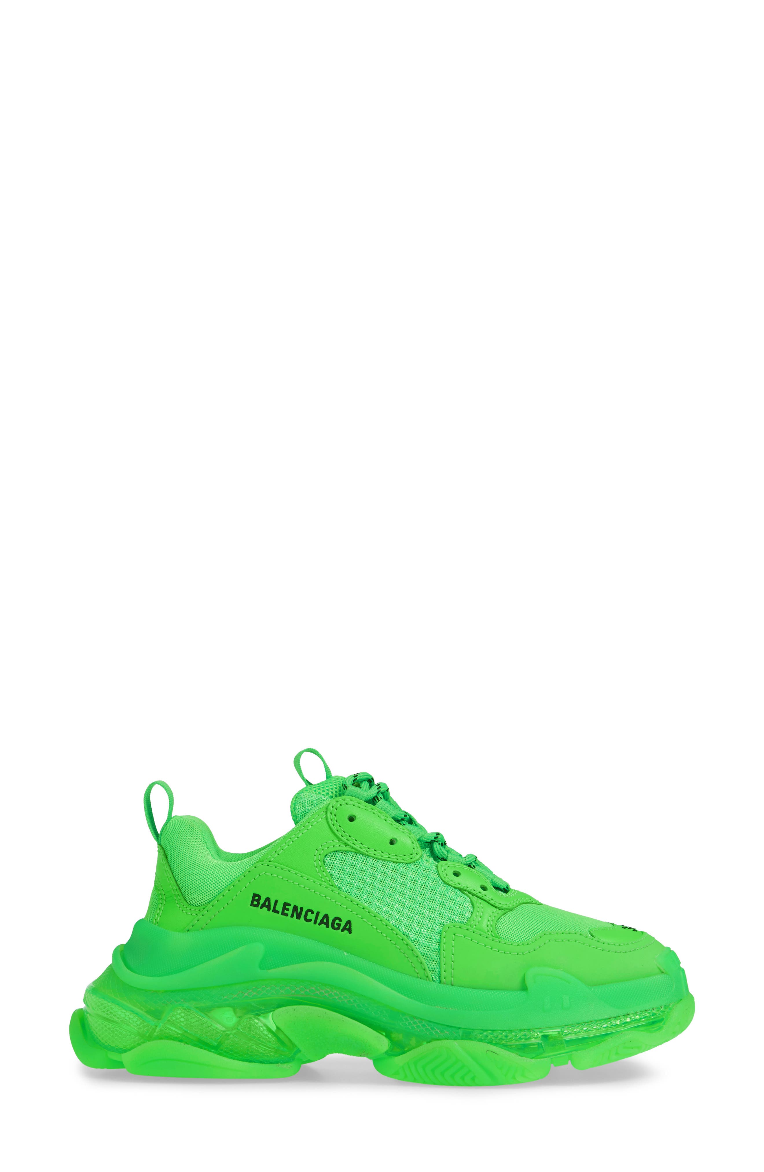 Triple S Low Top Sneaker, Alternate, color, GREEN FLUO