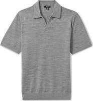 Reiss Duchie Johnny Collar Short Sleeve Wool Polo Sweater