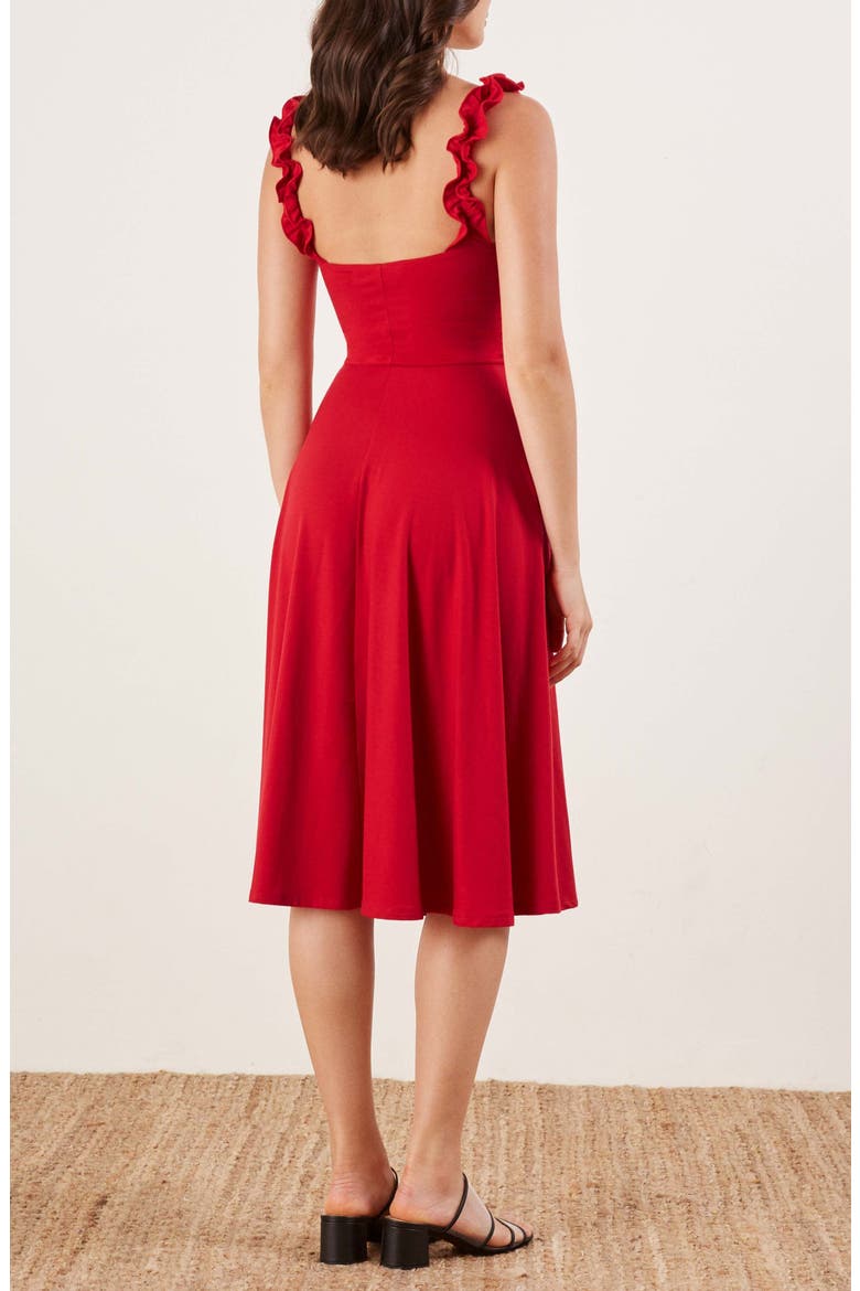 Eda Ruffle Strap Dress, Alternate, color, LIPSTICK
