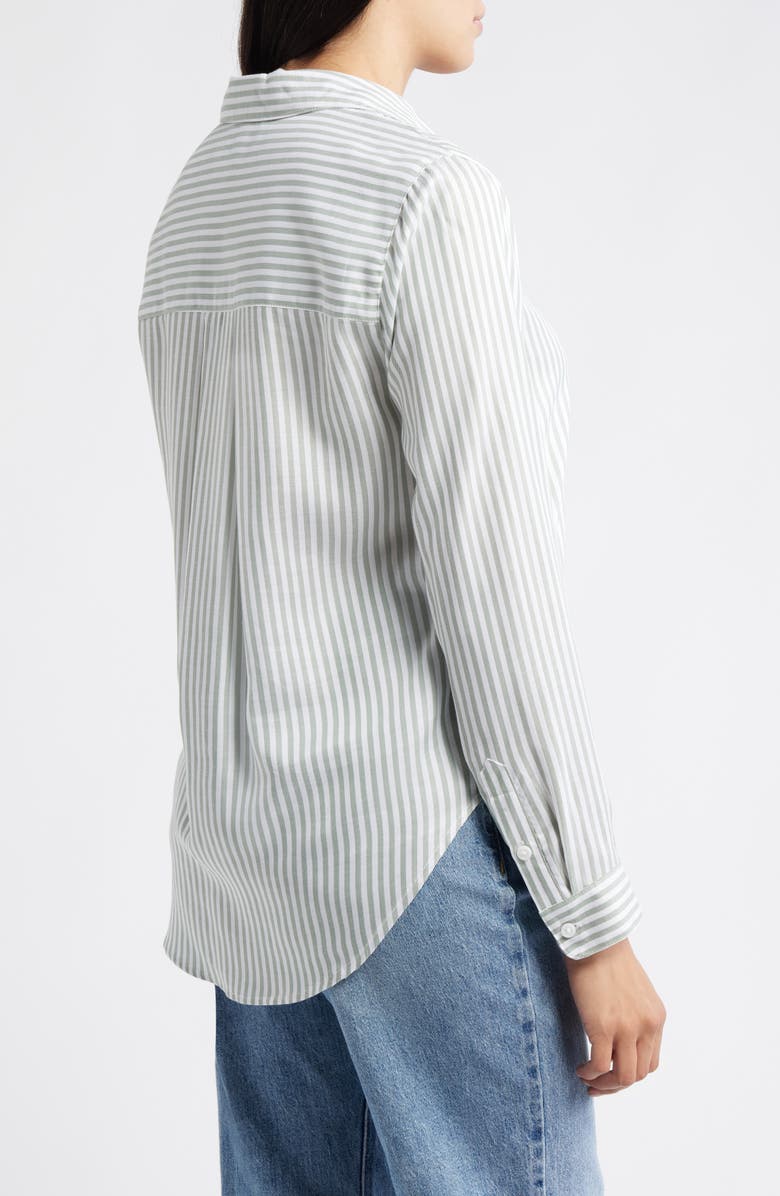 beachlunchlounge Eden Long Sleeve Button-Up Shirt, Alternate, color, Kale