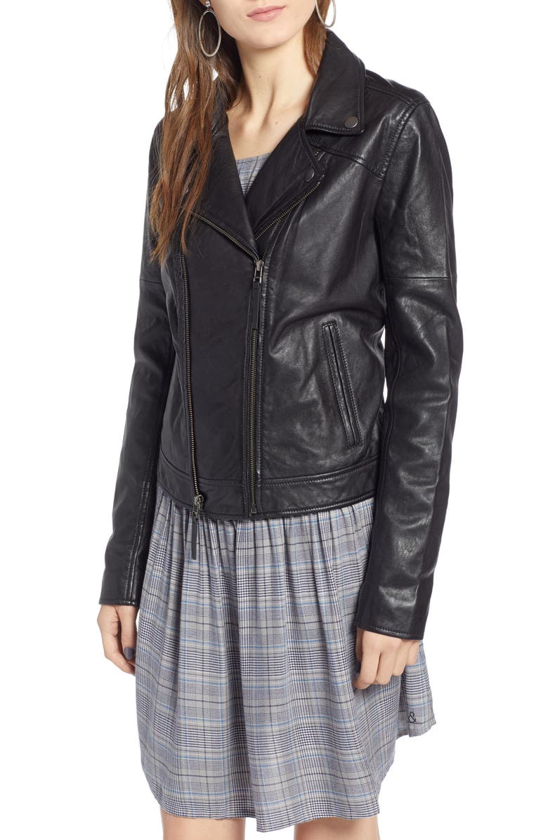 Treasure & Bond Leather Moto Jacket, Alternate, color,