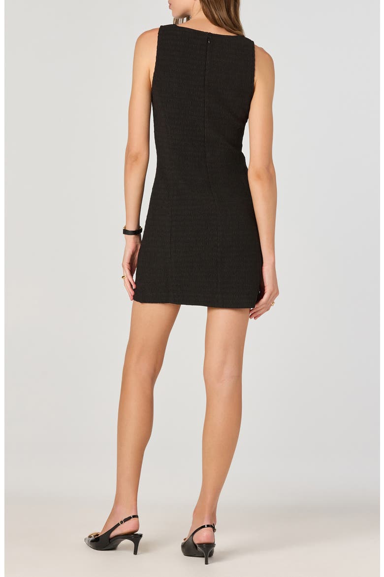 Textured Knit Sheath Minidress, Alternate, color, BLACK