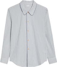 KURO Quiet Stripe Piped Cotton Button-Up Shirt