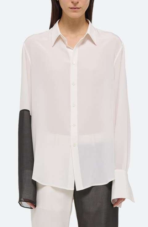 Relaxed Silk Button-Up Shirt