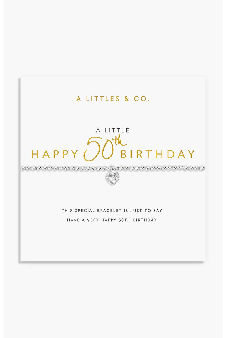 A Little '50th Birthday' Bracelet, Main, color, Metallic Silver