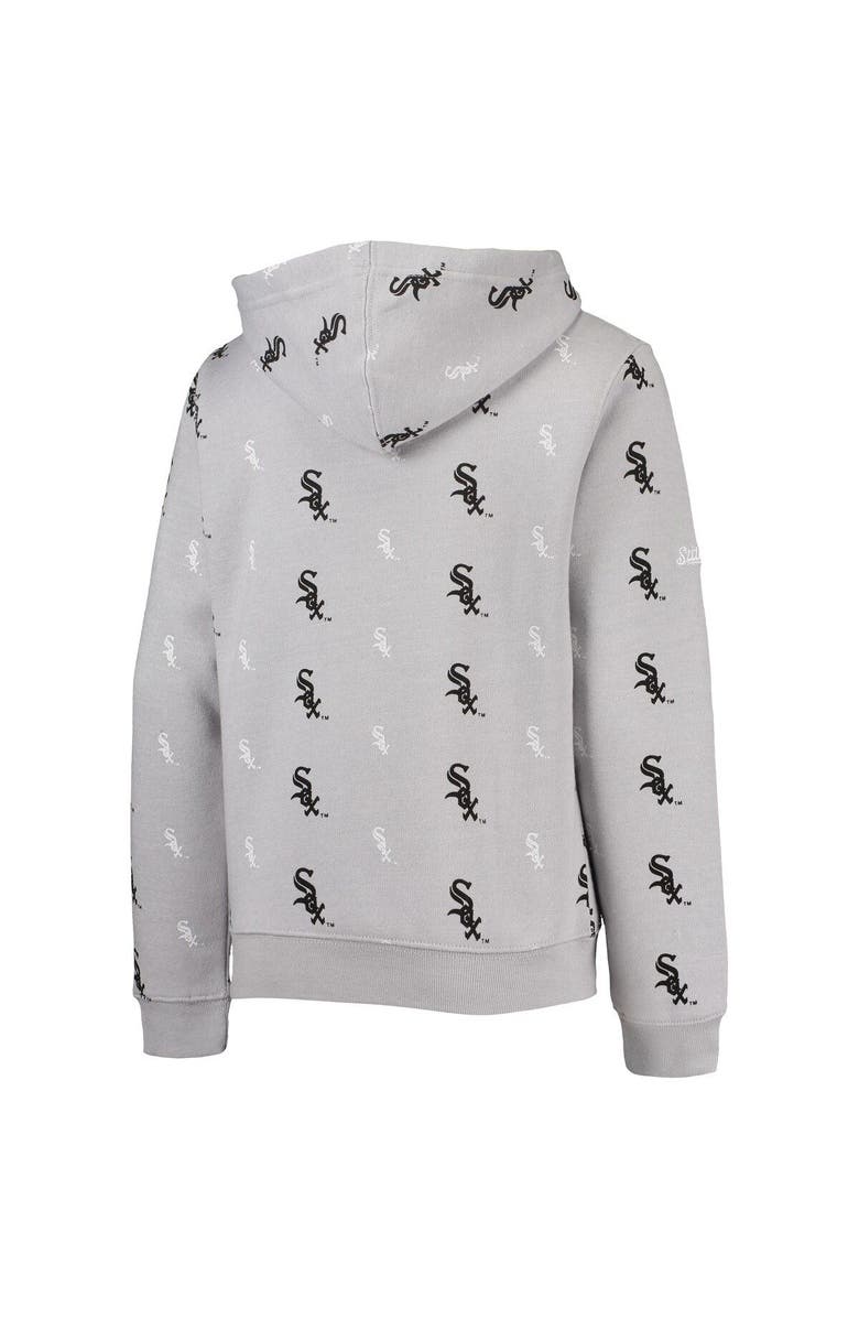 STITCHES Youth Stitches Heathered Gray Chicago White Sox Allover Print Pullover Hoodie, Alternate, color, Heather Gray