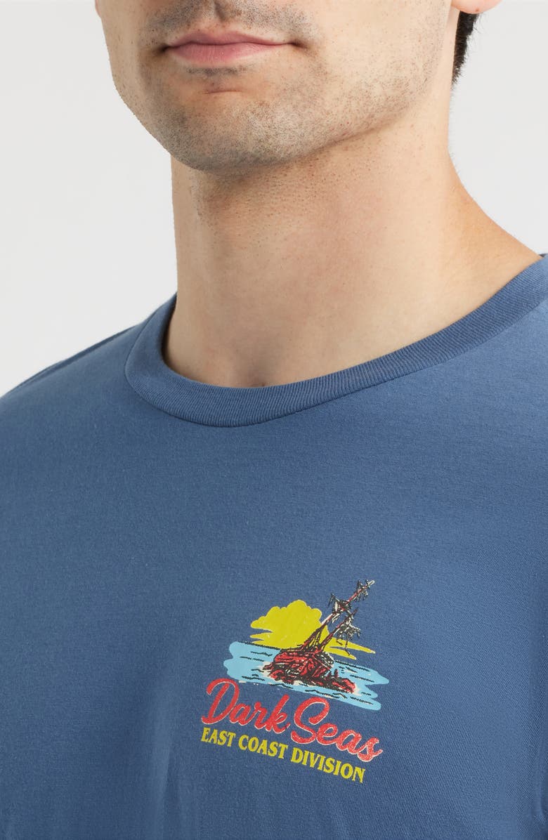 DARK SEAS East Coast Water Logo Graphic T-Shirt, Alternate, color, Blue Jean